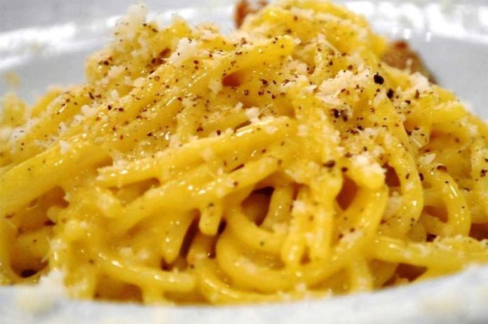 pasta alla carbonara con la zucca