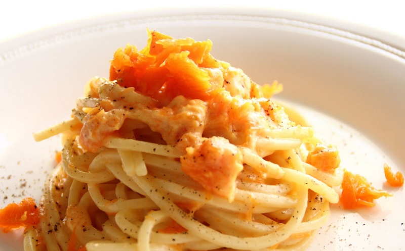 pasta alla carbonara con la zucca